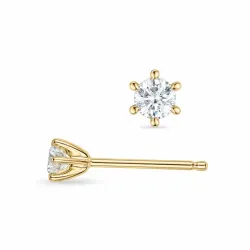 2 x 0,10 ct lab grown diamant solitaireørepynt i 9 karat gull med lab grown diamant 