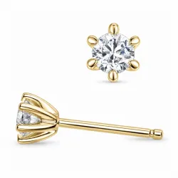 2 x 0,30 ct lab grown diamant solitaireørepynt i 9 karat gull med lab grown diamant 
