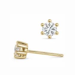 2 x 0,20 ct lab grown diamant solitaireørepynt i 9 karat gull med lab grown diamant 