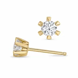 2 x 0,20 ct lab grown diamant solitaireørepynt i 9 karat gull med lab grown diamant 