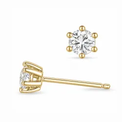 2 x 0,20 ct lab grown diamant solitaireørepynt i 9 karat gull med lab grown diamant 