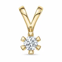 0,30 ct lab grown diamant anheng i 9 karat gull 0,30 ct