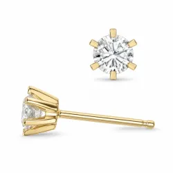 2 x 0,20 ct lab grown diamant solitaireørepynt i 9 karat gull med lab grown diamant 