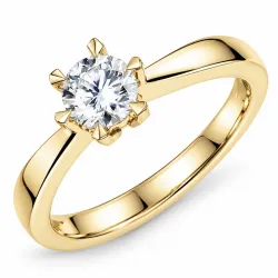 0,50 ct lab grown diamant ring i 14 karat gull 0,50 ct