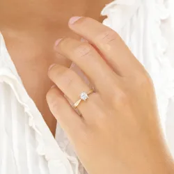 0,50 ct lab grown diamant ring i 14 karat gull 0,50 ct
