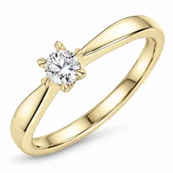 0,40 ct lab grown diamant ring i 14 karat gull 0,40 ct