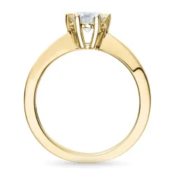 1,00 ct lab grown diamant ring i 14 karat gull 1,00 ct
