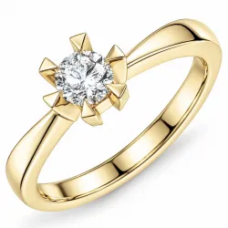 0,40 ct lab grown diamant ring i 14 karat gull 0,40 ct