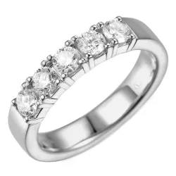 lab grown diamant alliansering i 14 karat hvitt gull 5 x 0,20 ct