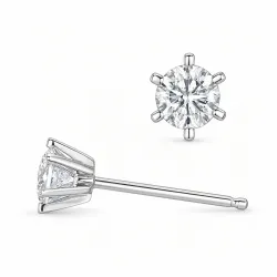 2 x 0,30 ct lab grown diamant ørestikker i 14 karat hvitt gull med lab grown diamant 