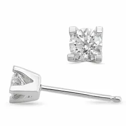 2 x 0,30 ct lab grown diamant ørestikker i 14 karat hvitt gull med lab grown diamant 