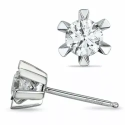2 x 0,40 ct lab grown diamant ørestikker i 14 karat hvitt gull med lab grown diamant 
