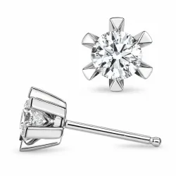 2 x 0,40 ct lab grown diamant ørestikker i 14 karat hvitt gull med lab grown diamant 
