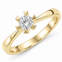 0,30 ct lab grown diamant ring i 14 karat gull 0,30 ct