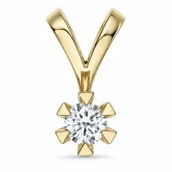 0,40 ct lab grown diamant solitaireanheng i 14 karat gull 0,40 ct