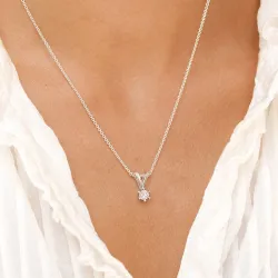 0,40 ct lab grown diamant solitaireanheng i 14 karat hvitt gull 0,40 ct