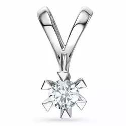 0,30 ct lab grown diamant anheng i 14 karat hvitt gull 0,30 ct