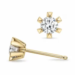 2 x 0,30 ct lab grown diamant solitaireørepynt i 14 karat gull med lab grown diamant 