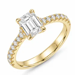 lab grown diamant ring i 14 karat gull 1,0 ct 0,25 ct