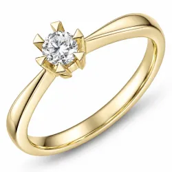 0,20 ct lab grown diamant solitairering i 14 karat gull 0,20 ct
