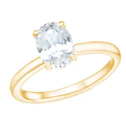 lab grown diamant solitairering i 14 karat gull 1,0 ct