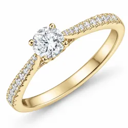 lab grown diamant ring i 14 karat gull 0,40 ct 0,17 ct