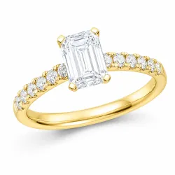 lab grown diamant ring i 14 karat gull 1,0 ct 0,26 ct