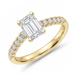 lab grown diamant ring i 14 karat gull 1,0 ct 0,26 ct