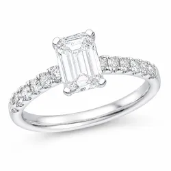 lab grown diamant ring i 14 karat hvitt gull 1,0 ct 0,26 ct