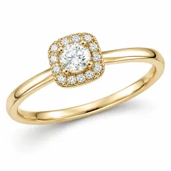 lab grown diamant ring i 14 karat gull 0,20 ct 0,07 ct