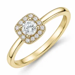 lab grown diamant ring i 14 karat gull 0,20 ct 0,07 ct