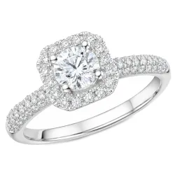 lab grown diamant ring i 14 karat hvitt gull 0,52 ct 0,49 ct