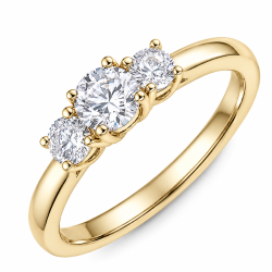 lab grown diamant ring i 14 karat gull 0,30 ct 0,20 ct
