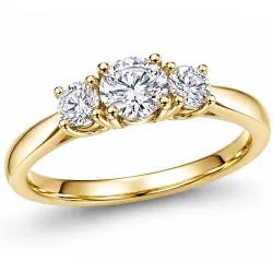 lab grown diamant ring i 14 karat gull 0,30 ct 0,20 ct