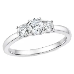 lab grown diamant ring i 14 karat hvitt gull 0,30 ct 0,20 ct