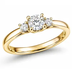 lab grown diamant ring i 14 karat gull 0,30 ct 0,10 ct