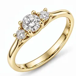 lab grown diamant ring i 14 karat gull 0,30 ct 0,10 ct
