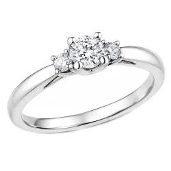 lab grown diamant ring i 14 karat hvitt gull 0,30 ct 0,10 ct