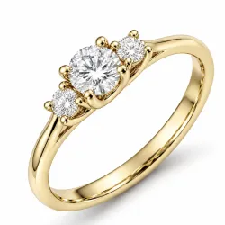 lab grown diamant ring i 14 karat gull 0,25 ct 0,26 ct