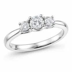 lab grown diamant ring i 14 karat hvitt gull 0,25 ct 0,26 ct