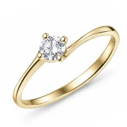 lab grown diamant solitairering i 14 karat gull 0,25 ct