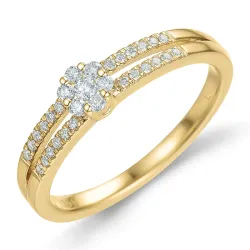 lab grown diamant ring i 14 karat gull 0,21 ct