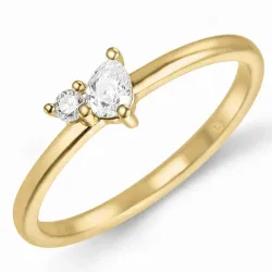 lab grown diamant ring i 14 karat gull 0,12 ct 0,04 ct