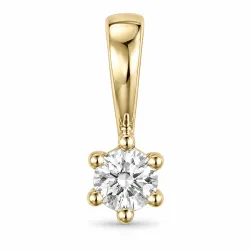 0,10 ct lab grown diamant anheng i 14 karat gull 0,10 ct