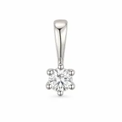 0,10 ct lab grown diamant anheng i 14 karat hvitt gull 0,10 ct