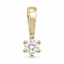 0,20 ct lab grown diamant anheng i 14 karat gull 0,20 ct