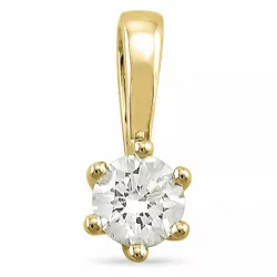 0,40 ct lab grown diamant anheng i 14 karat gull 0,40 ct