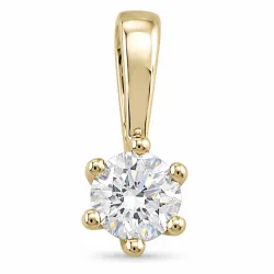 0,40 ct lab grown diamant anheng i 14 karat gull 0,40 ct