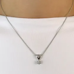 0,20 ct lab grown diamant anheng i 14 karat hvitt gull