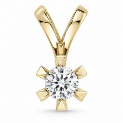 0,50 ct lab grown diamant anheng i 14 karat gull 0,50 ct